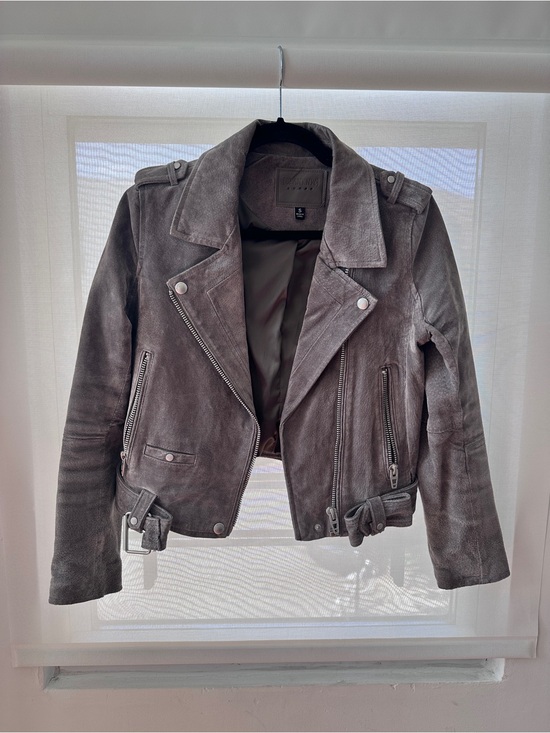 Blank NYC Jackets & Blazers - BLANK Women's Suede Moto Jacket - Gray